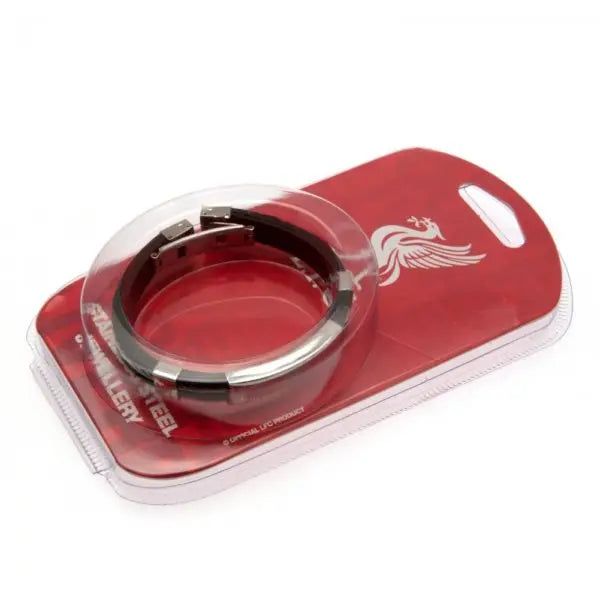 Liverpool FC Silver Inlay Silicone Bracelet Packaged