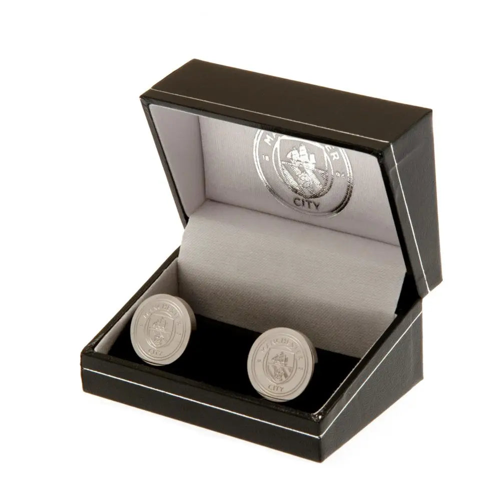 Manchester City Stainless Steel Formed Cufflinks Boxed