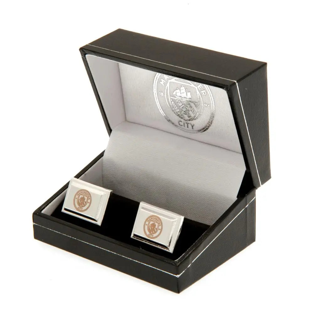 Manchester City Silver Plated Cufflinks Boxed