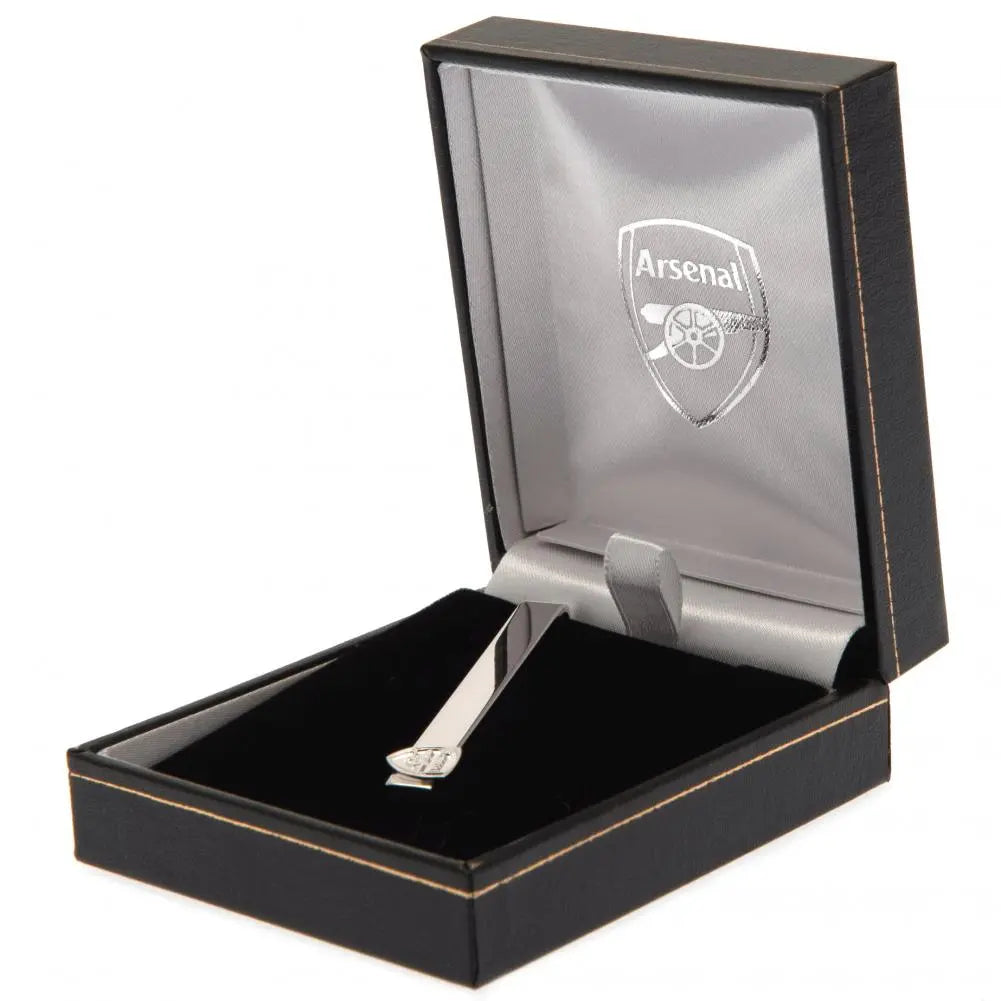 Arsenal FC Silver Plated Tie Slide in Box