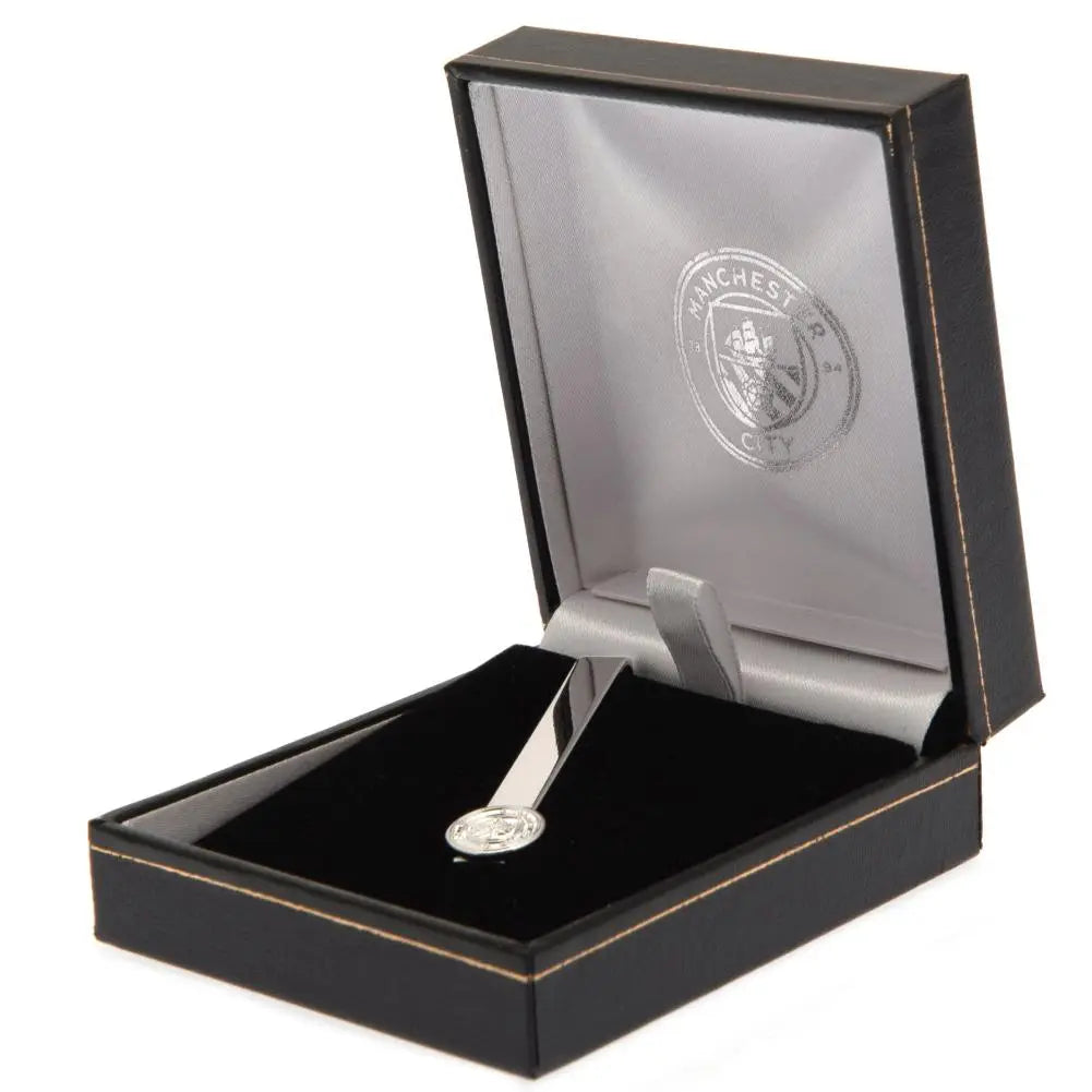 Manchester City Silver Plated Tie Slide Main Boxed