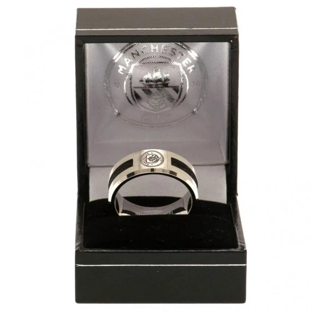 Manchester City Black Inlay Ring Boxed