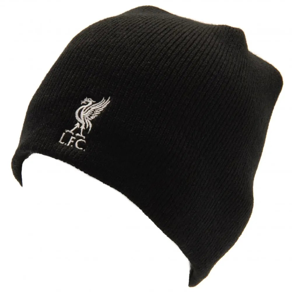 Black Liverpool FC beanie with LFC logo on a white background