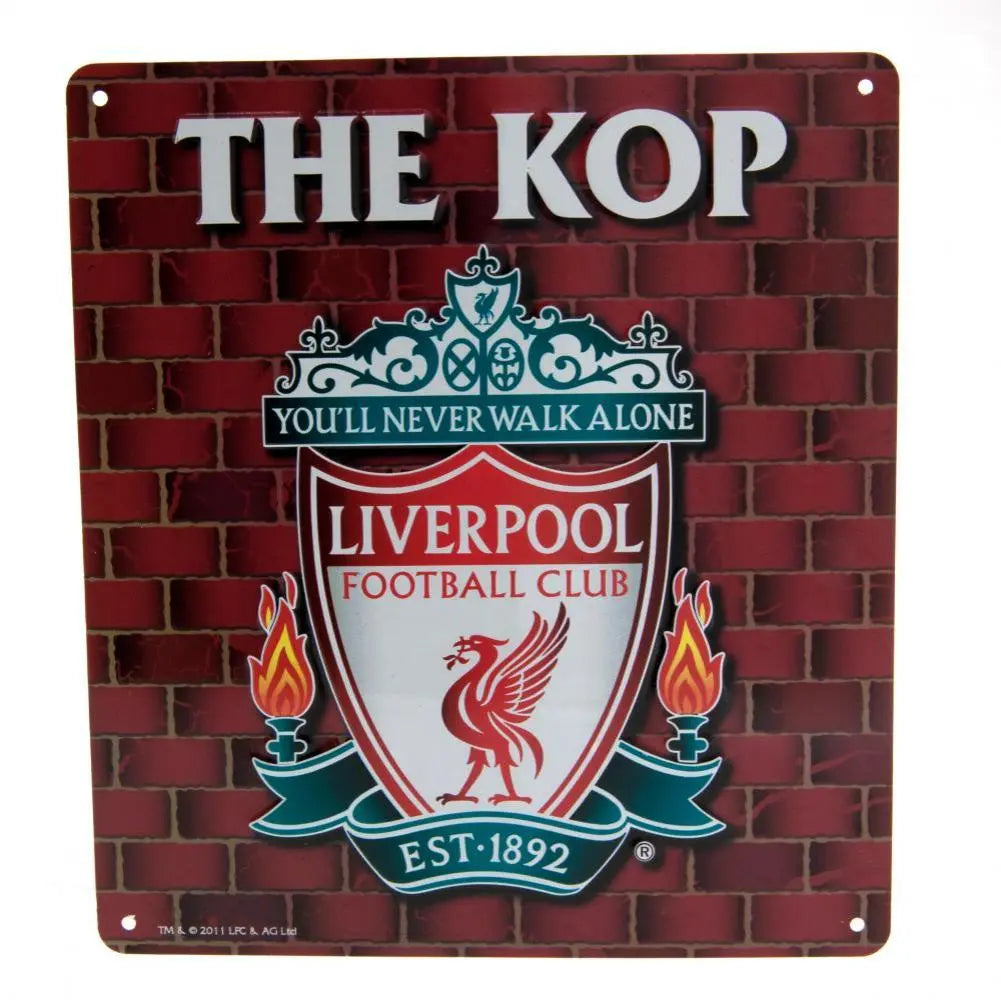 Liverpool FC The Kop Metal Sign Front View