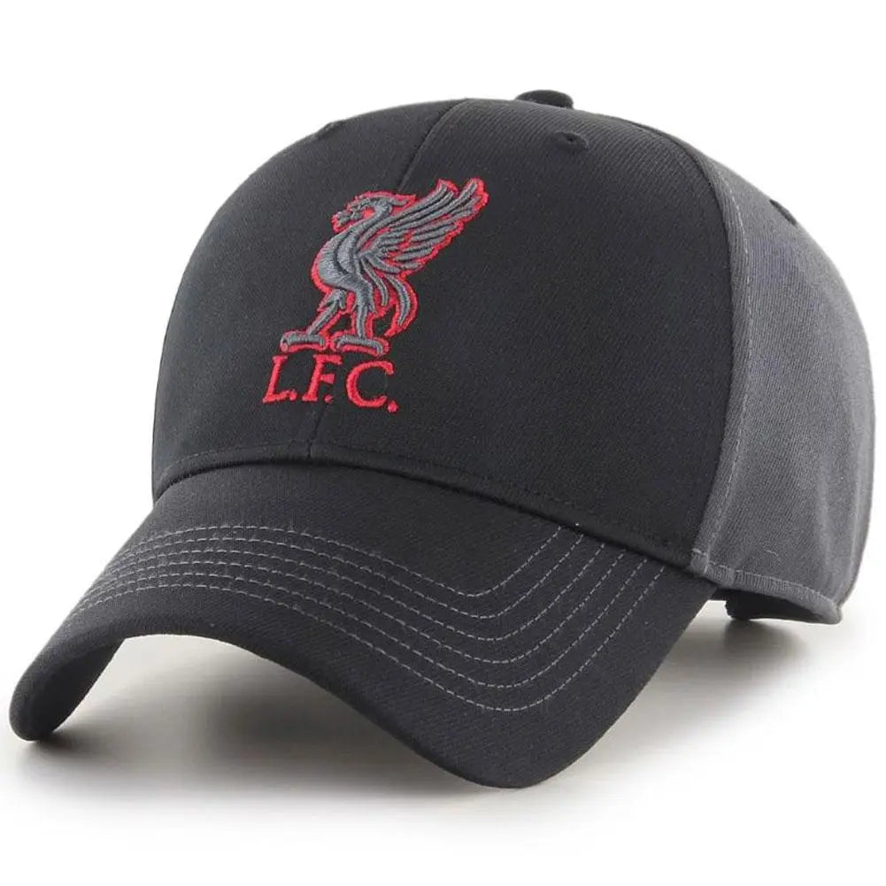 Black Liverpool FC cap with red logo on a white background