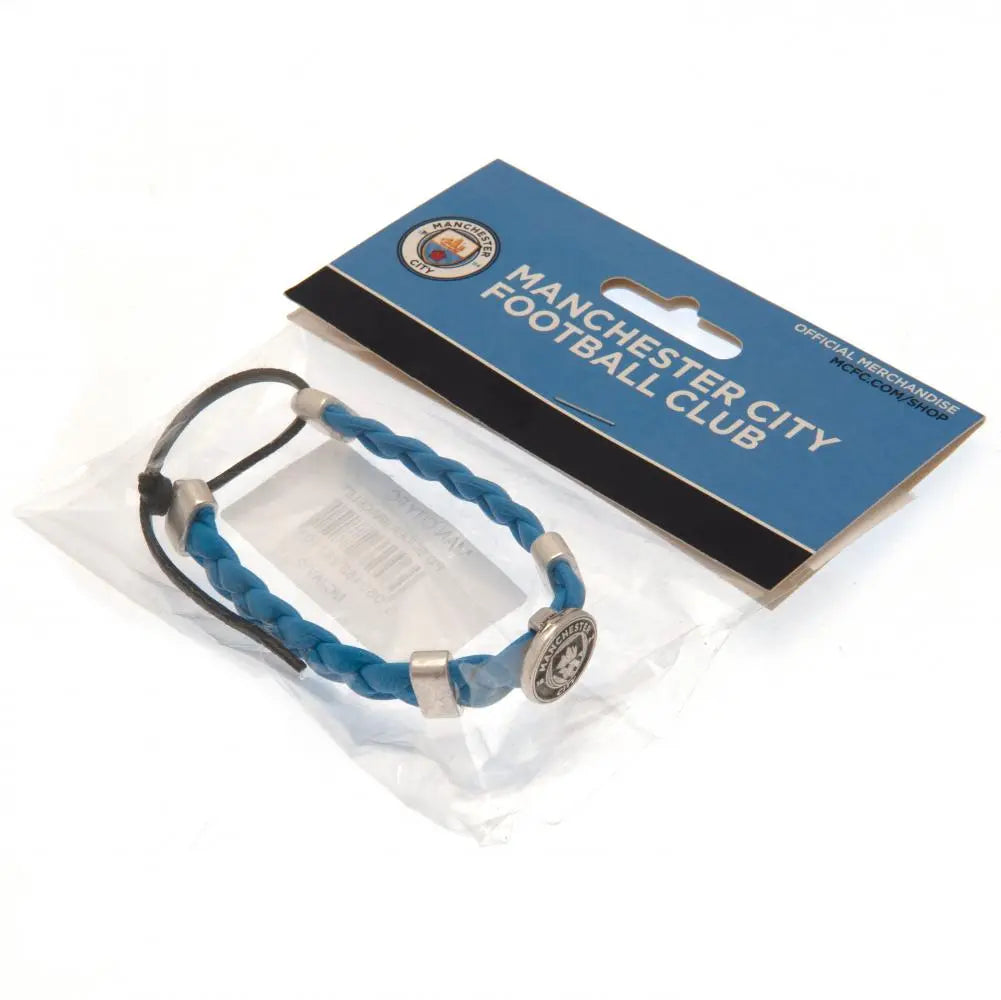 Manchester City PU Slider Bracelet Packaged