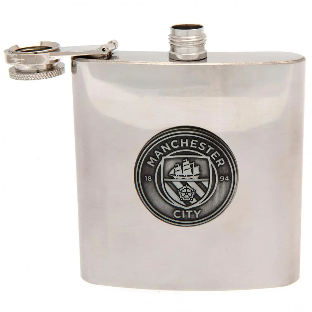 Manchester City Hip Flask with Top Off