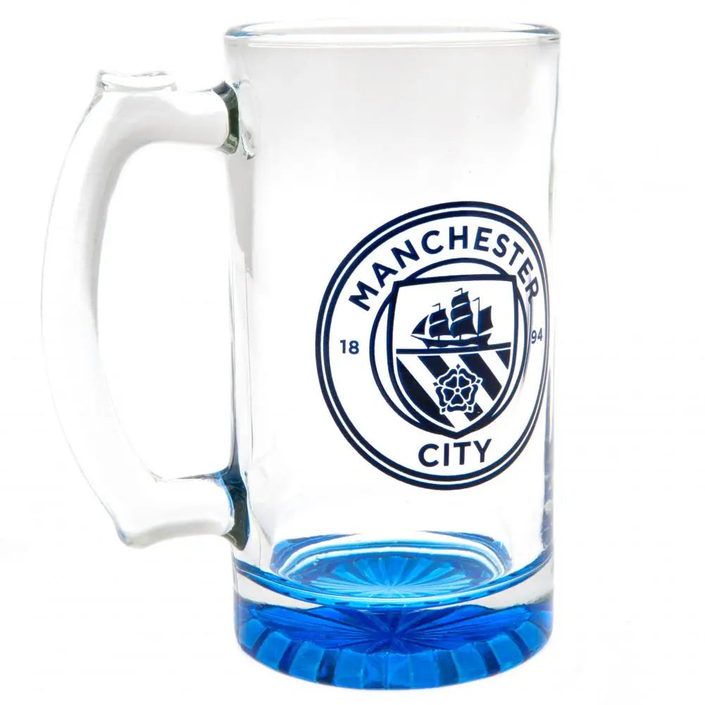 Manchester City Stein Glass Tankard Side View