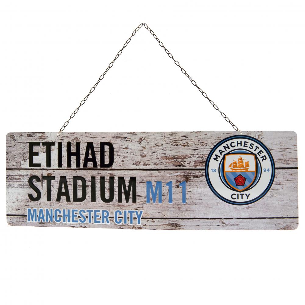 Manchetster City Rustic Garden Sign