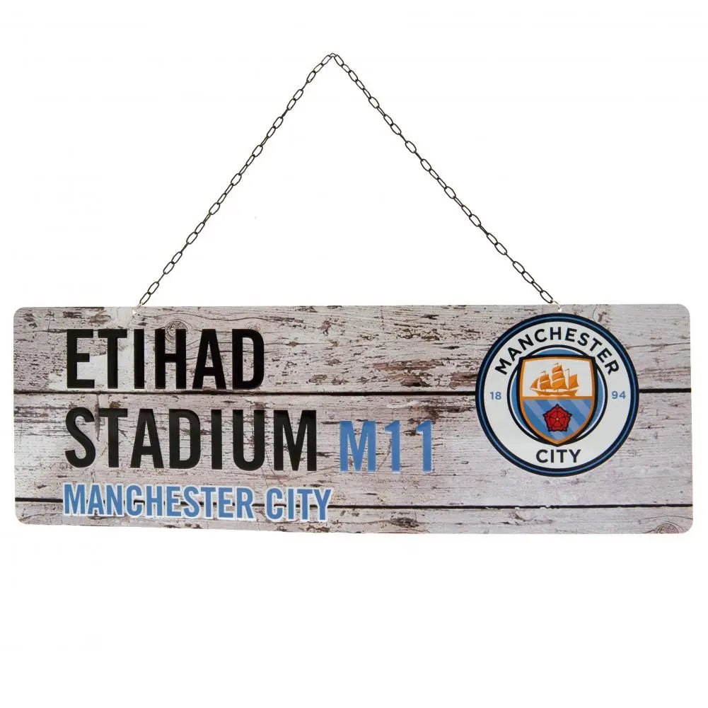 Manchetster City Rustic Garden Sign