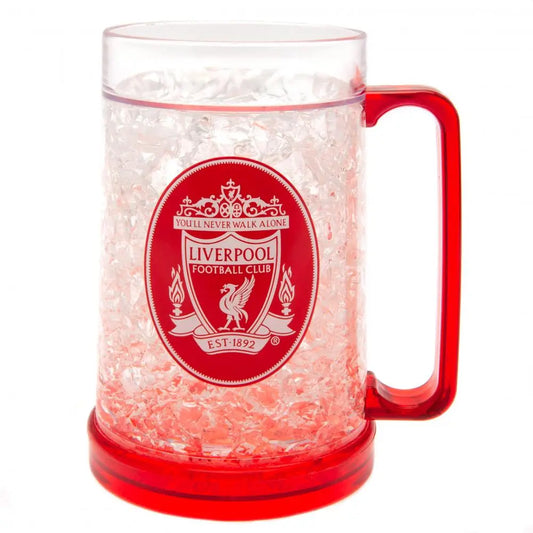 Freezer mug with Liverpool Football Club with ice cube design on a white background