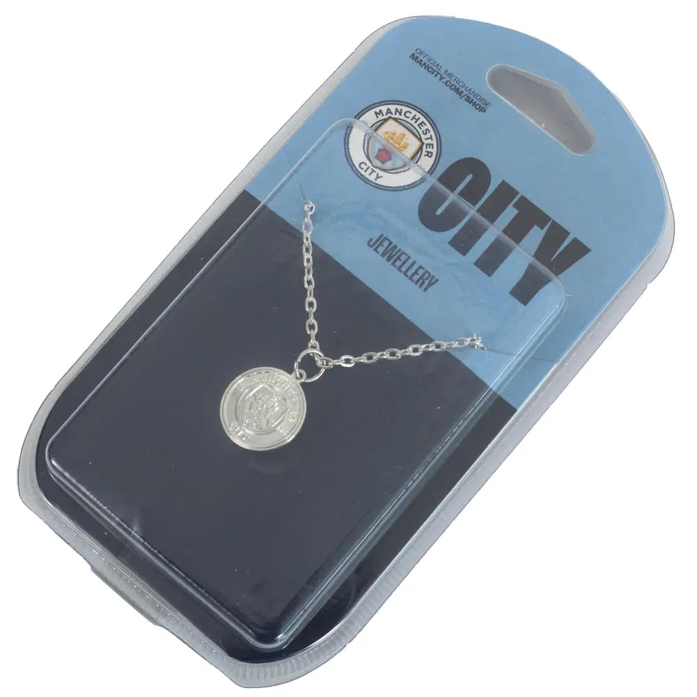 Manchester City Silver Plated Pendant & Chain Packaged