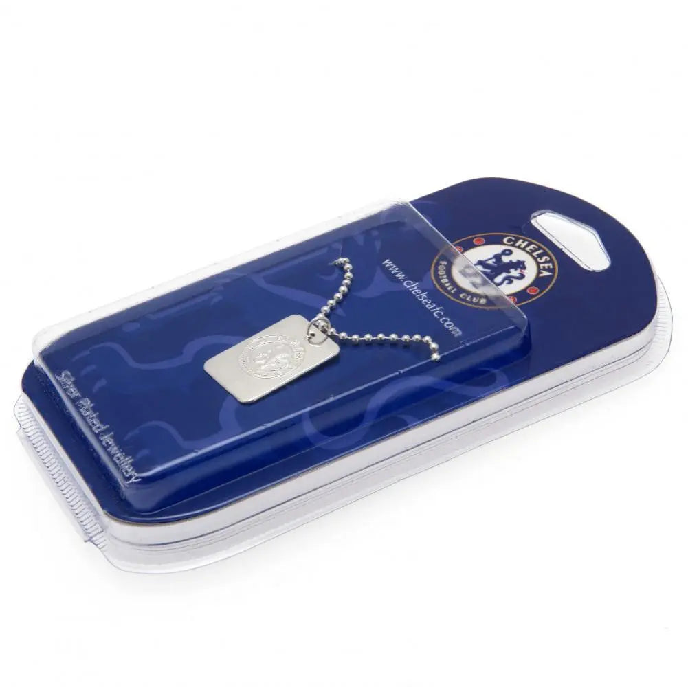 Chelsea FC Silver Plated Dog Tag & Chain Packaged