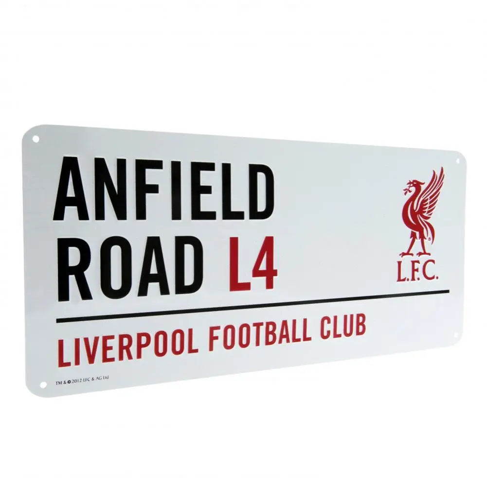 Liverpool FC White Anfield Road Street Sign Football Gifts Online