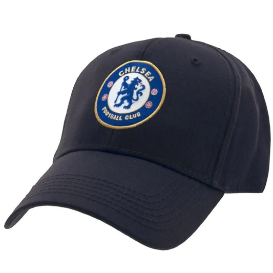 Navy blue cap with Chelsea Football Club logo on a white background