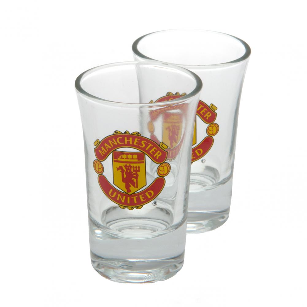 Manchester United 2 Pack Shot Glass Set Unpackaged