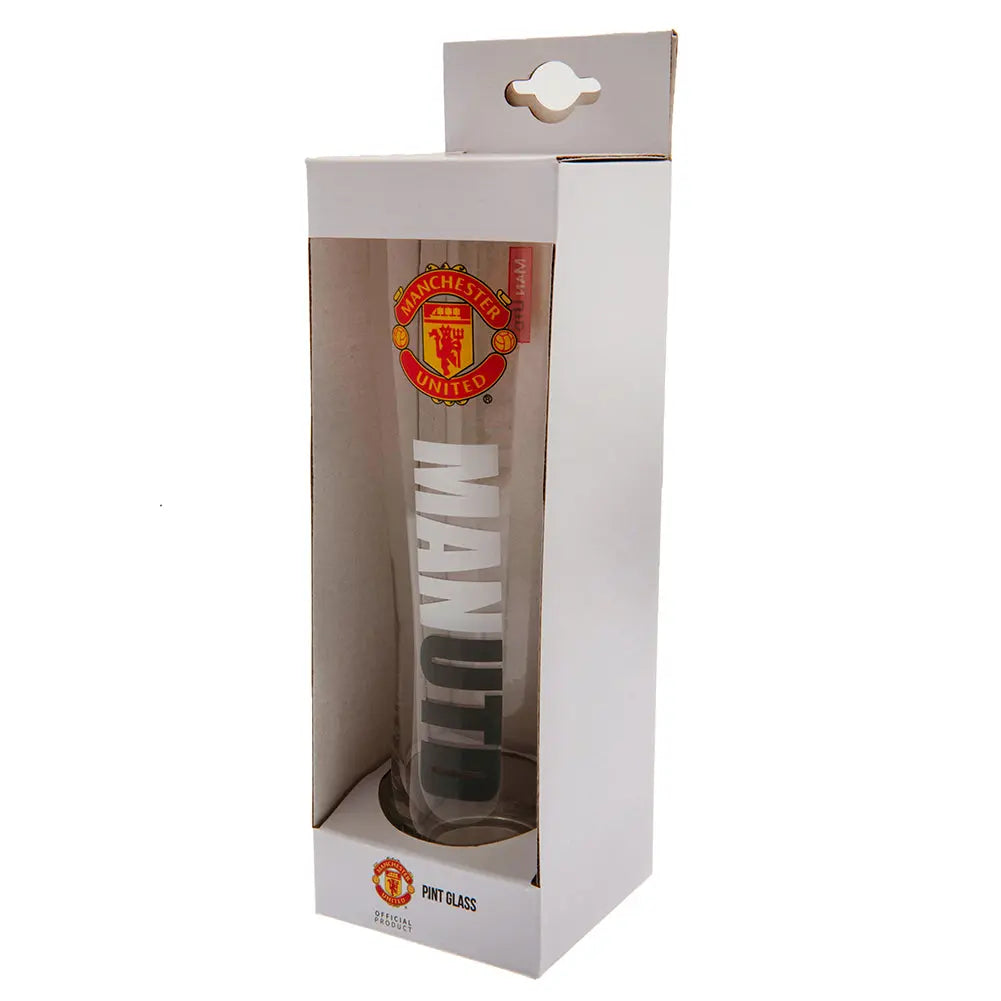 Manchester Untied Tall Beer Glass Boxed