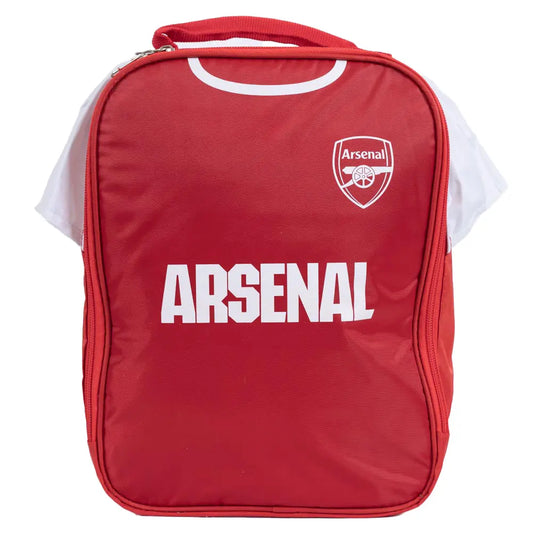 Red backpack with Arsenal logo on a white background