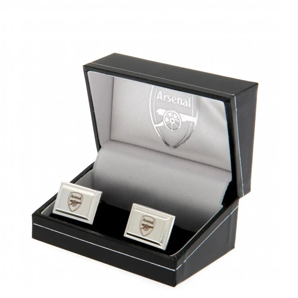 Arsenal FC Silver Plated Cufflinks Boxed