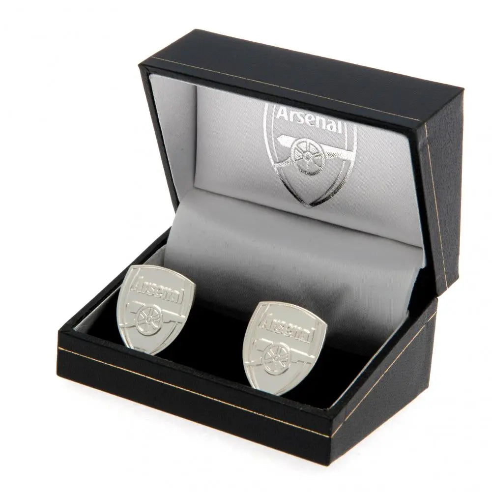 Arsenal FC Silver Plated Formed Cufflinks Boxed
