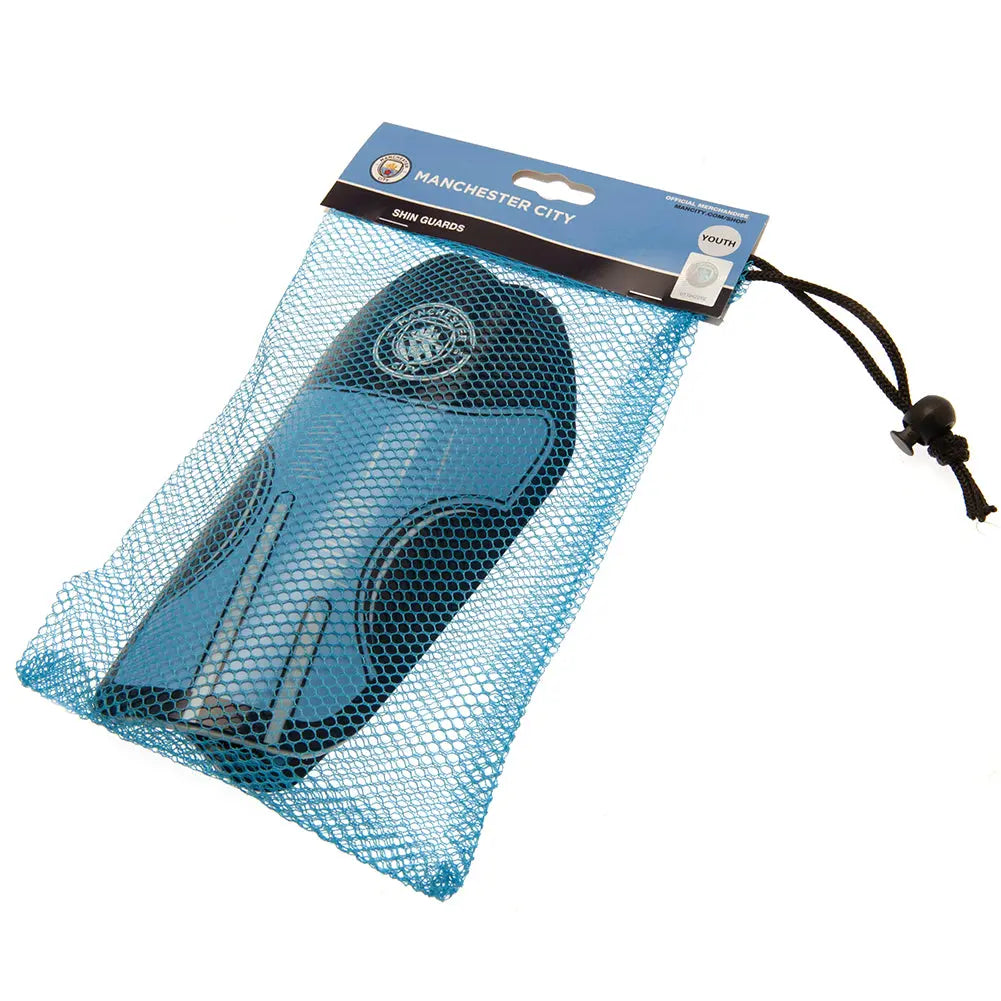 Manchester City Delta Youths Shin Pads in Bag