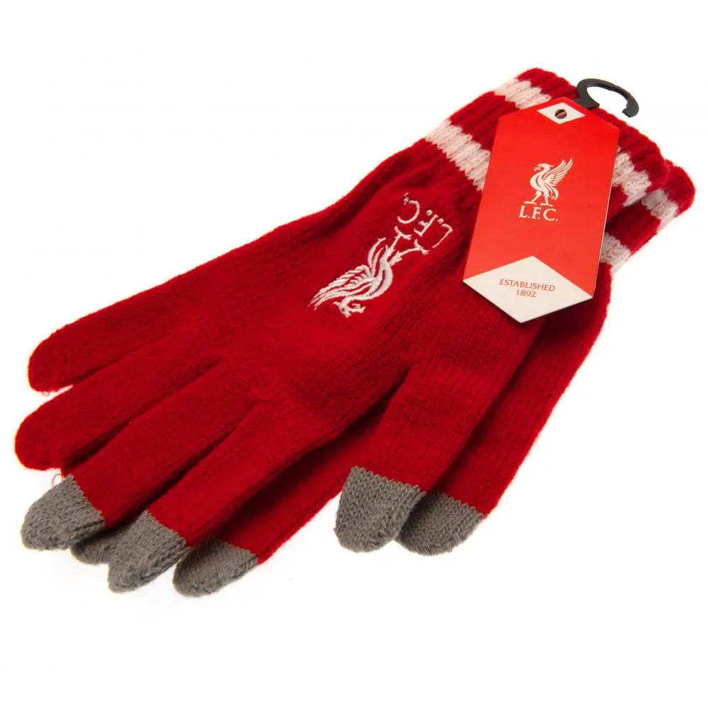 Liverpool FC Touchscreen Knitted Gloves Youths RD Football Gifts Online
