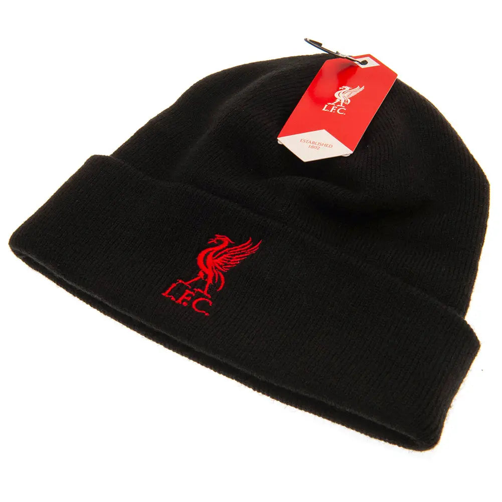 Liverpool FC Black Cuff Beanie Hat Football Gifts Online