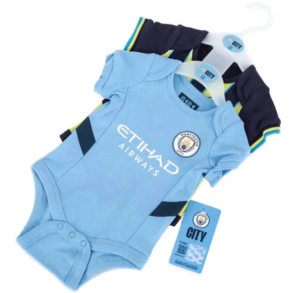 Manchester City 2 Pack Bodysuit on Hangers