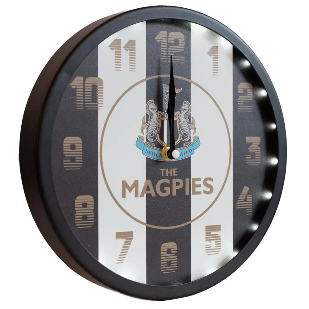 Newcastle United Metallic Wall Clock Angled