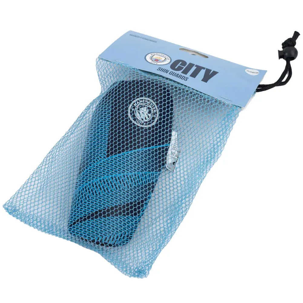 Manchester City Fuse Childrens Shin Pads in Bag