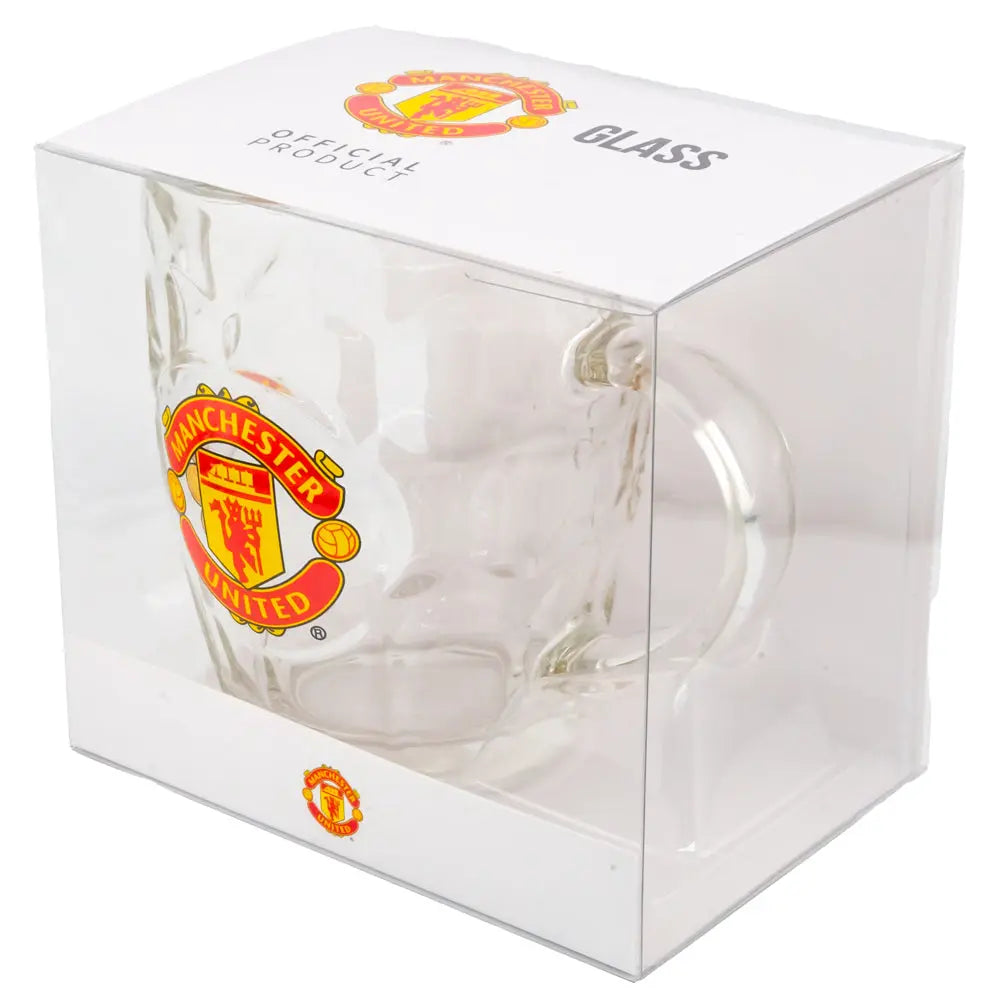 Manchester United Dimple Glass Tankard Boxed