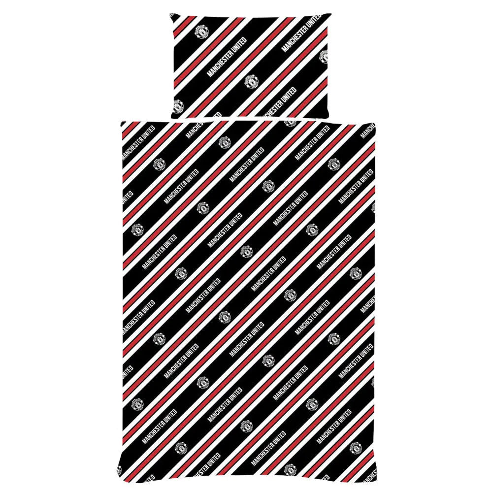 Manchester United Core Stripe Duvet Set Reverse Side