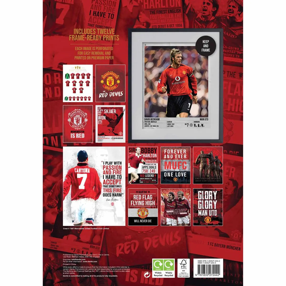 Manchester United 2025 Deluxe Calendar Back Page