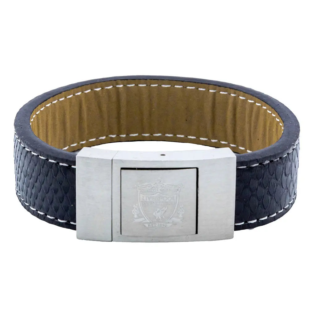 Liverpool FC Stitched Leather Bracelet Main View