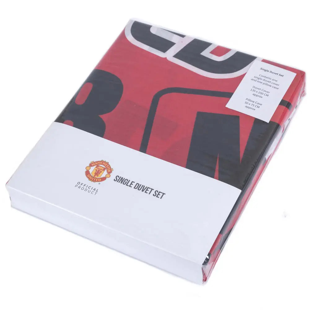 Manchester United Patch Single Duvet Set Packaged