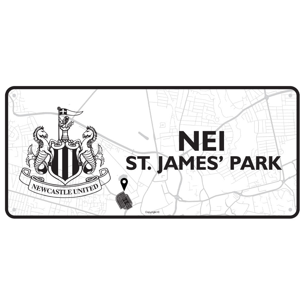 Newcastle United Street Map Sign