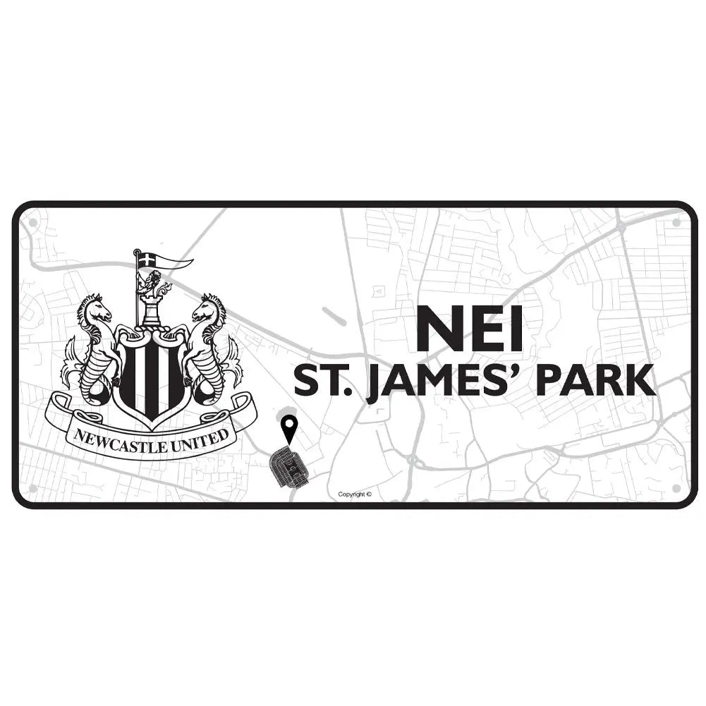 Newcastle United Street Map Sign