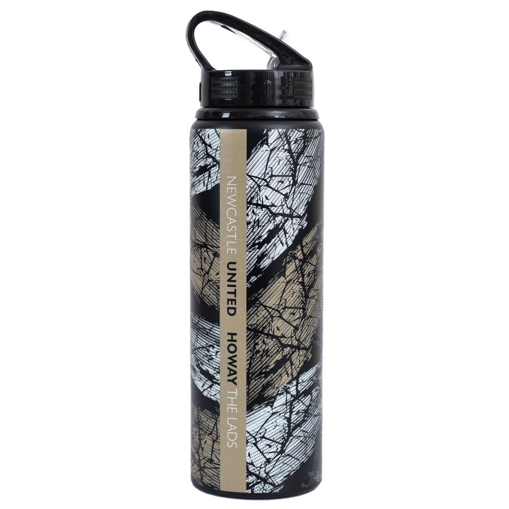 Water bottle with Newcastle United design on a white background