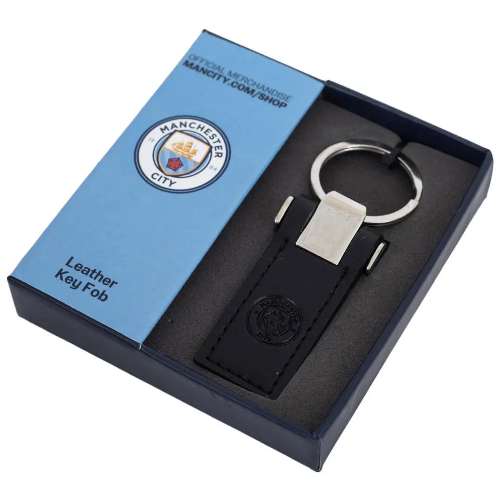 Manchester City Leather Key Fob in Box