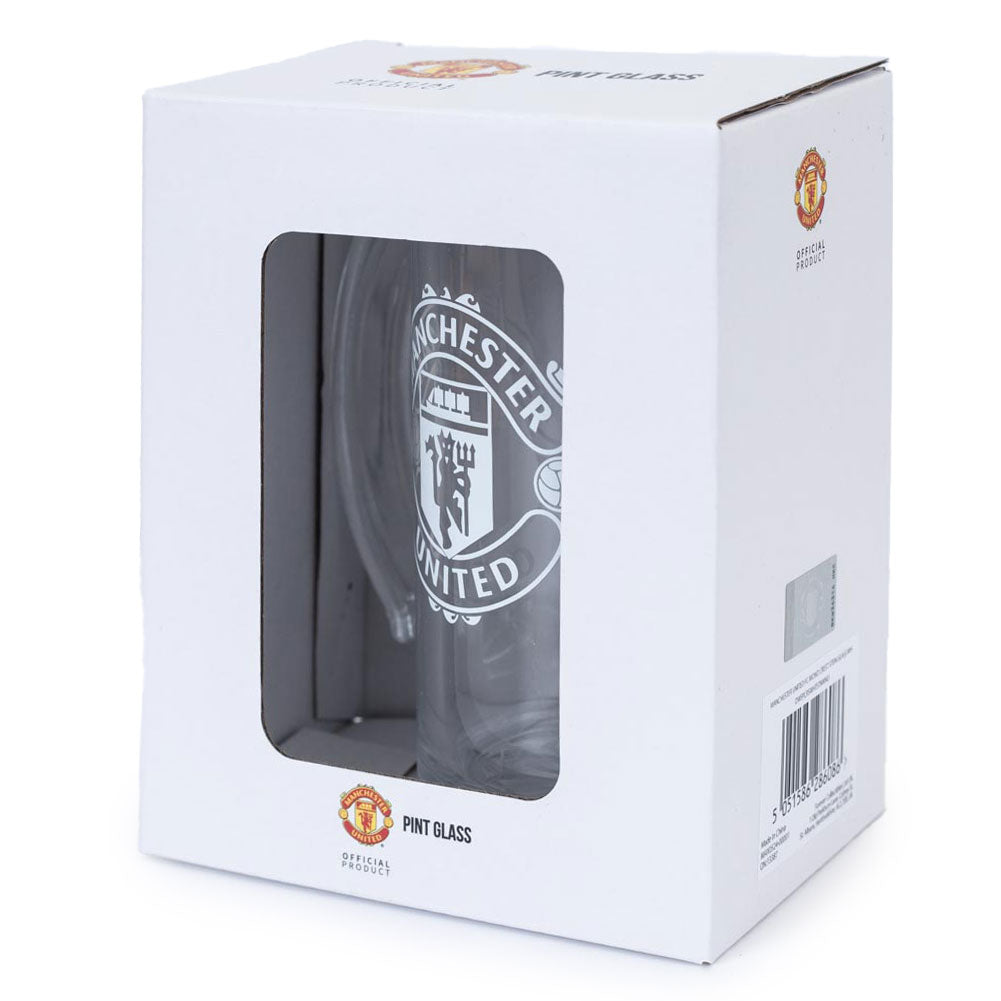 Manchester United Mono Crest Stein Glass Tankard