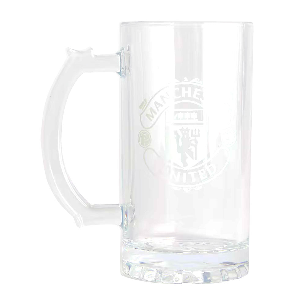 Manchester United Mono Crest Glass Tankard