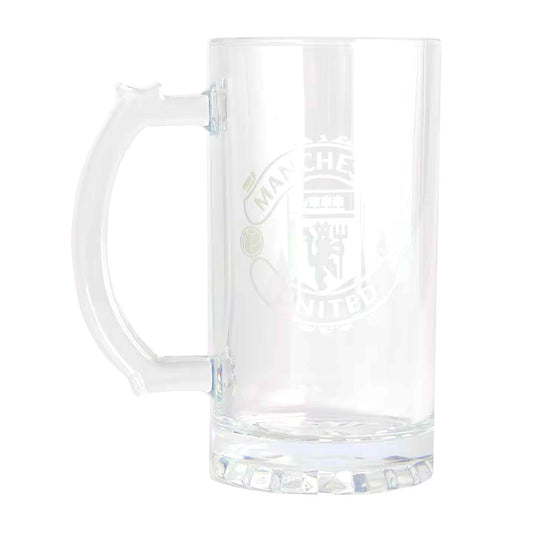 Manchester United Mono Crest Glass Tankard