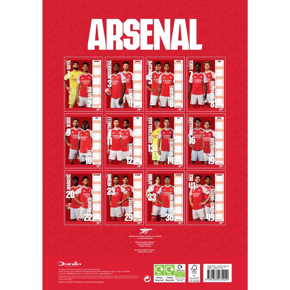 Arsenal A3 2026 Calendar