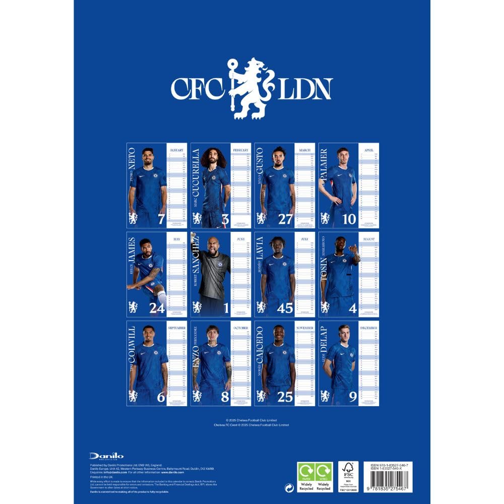 Chelsea FC A3 2026 Calendar