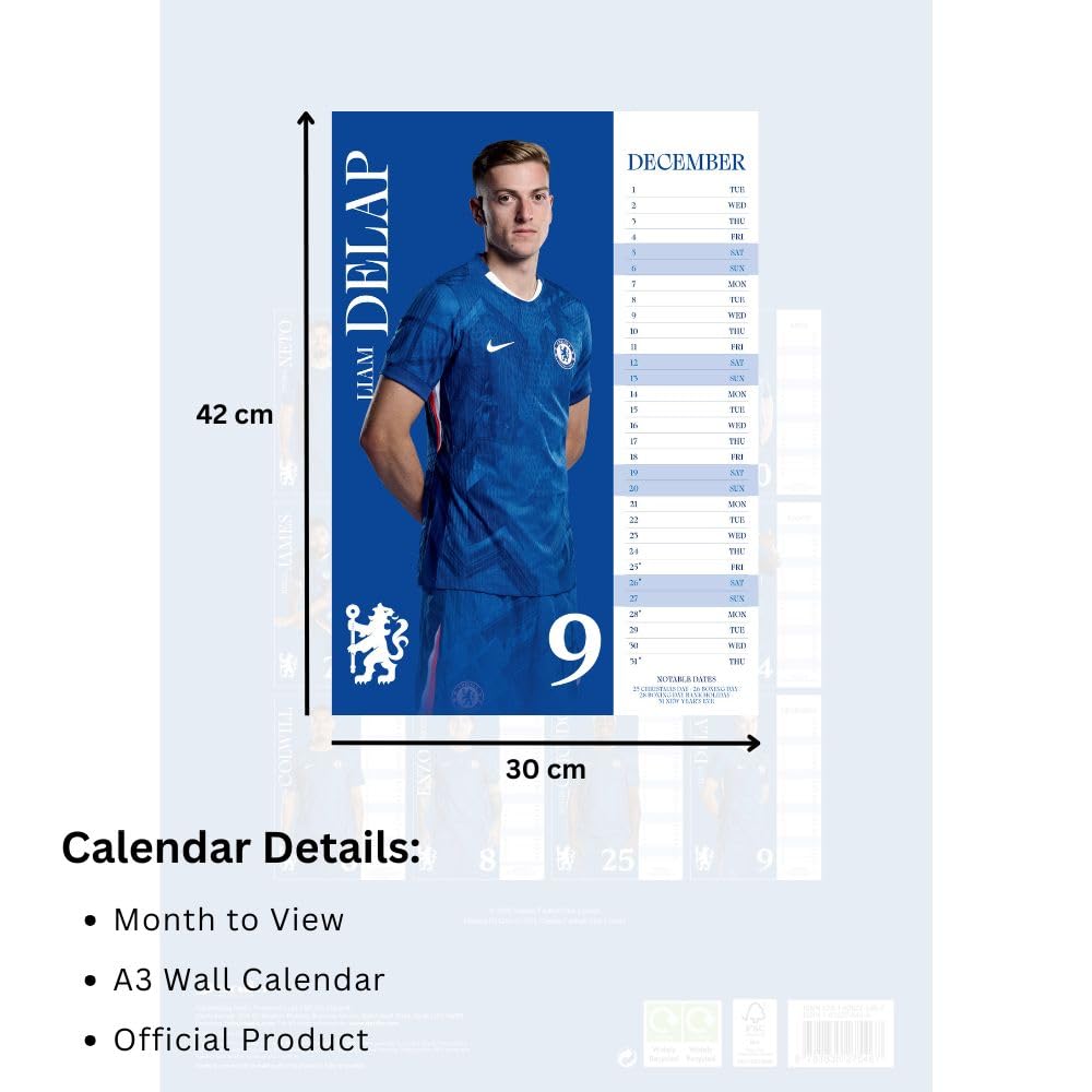 Chelsea FC A3 2026 Calendar