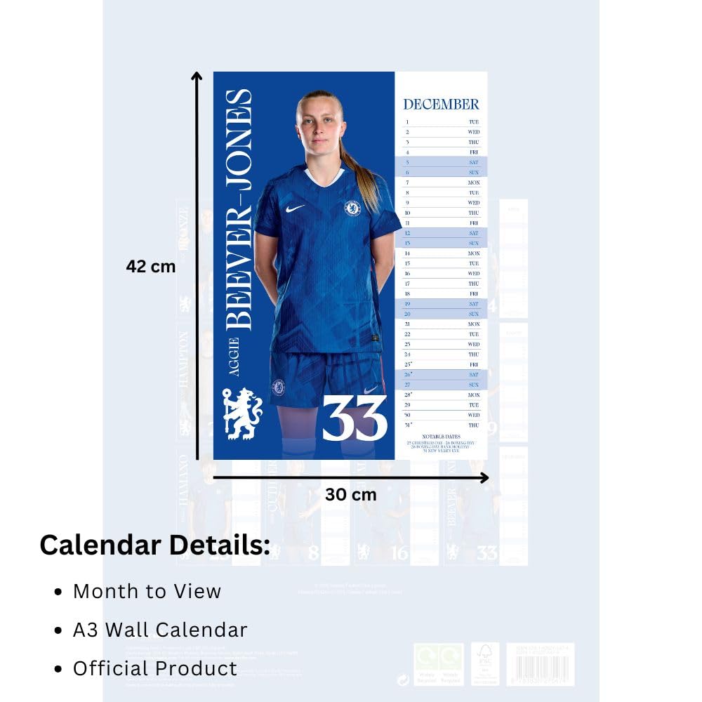 Chelsea FC Women's 2025 Calendar