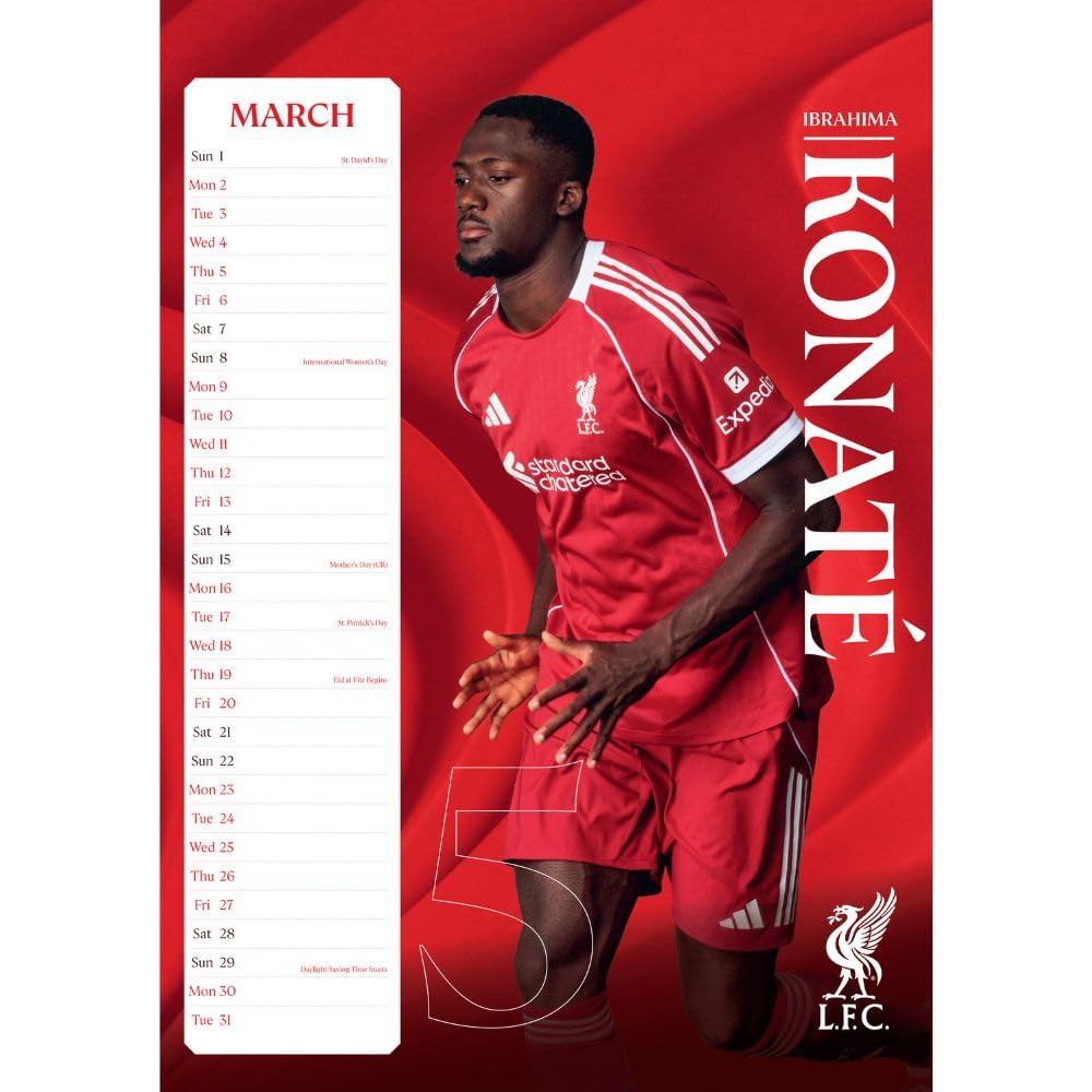 Liverpool FC A3 2026 Calendar