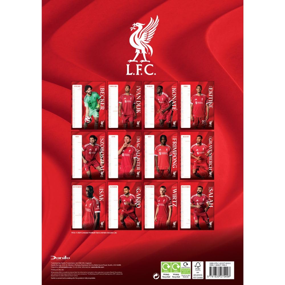 Liverpool FC A3 2026 Calendar