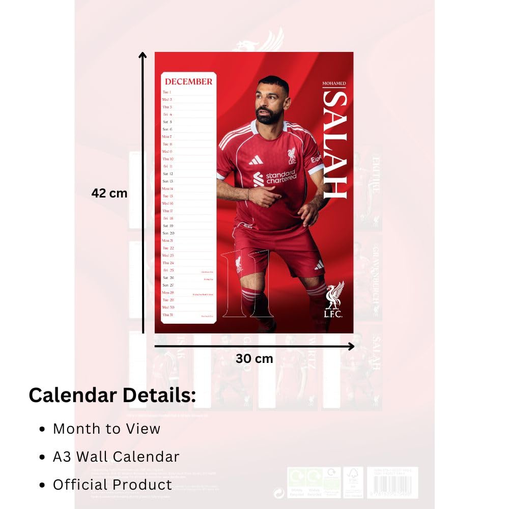 Liverpool FC A3 2026 Calendar