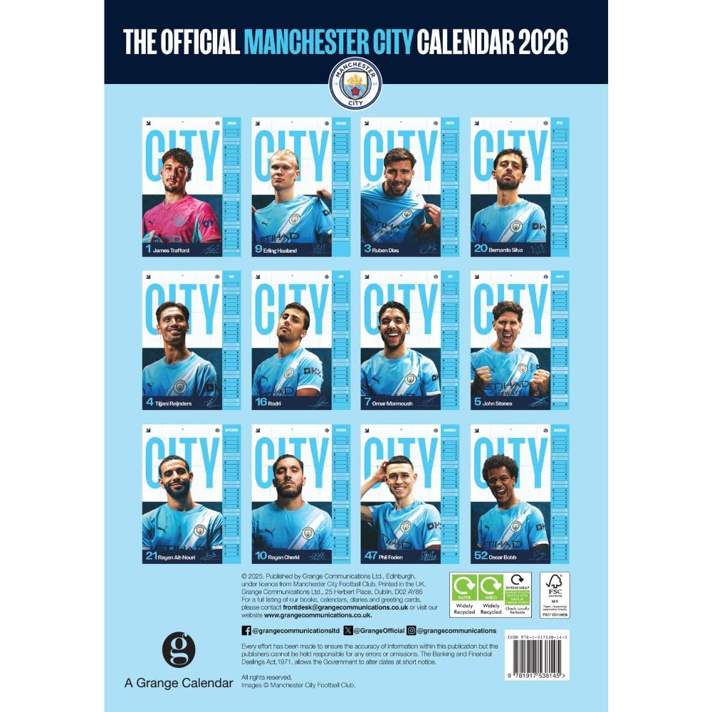 Manchester City A3 2026 Calendar